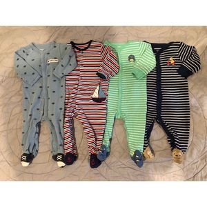 Set of 4 Carter’s Cotton Snap Sleepers